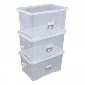 Wham Crystal Plastic Storage Box & Lid Size 16 (60 Litre)